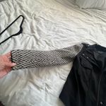 Ella Moss black white ikat tribal sleeve button down jacket XS Photo 13