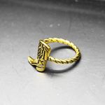 Gold Cowboy Boot Ring Photo 3