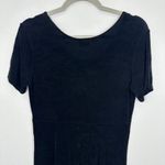 Vintage Black Babydoll Stretch Jersey Knit Short Sleeve Mini Dress Fit Flare 90s Photo 4