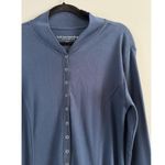 Soft Surroundings Blue Snap Button Cotton Long Knee Length Cardigan Sweater XS Photo 2