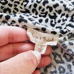 Hem & Thread  Black & Cream Leopard Print  Boatneck Boxy Fit Tee Size Small Photo 6