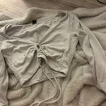 Windsor White  Long Sleeve Cropped Top Photo 1