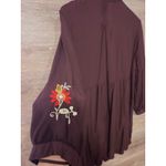 April Cornell tunic blouse Large embroidery brown fall Cottagecore boho Vintage Photo 7
