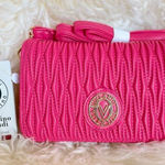 Valentino Orlandi Pink Quilted Crossbody Bag Adjustable Strap Women's Pink Photo 0