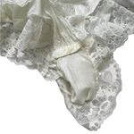 Vintage Tosca Lingerie Teddy Silky White Nylon Pink Rib Ruffle Lace Size Small Photo 7