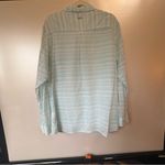 Columbia Teal and White Striped Shirt Photo 5