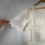 POL bohemian White Floral Lace Kimono Cover-Up, off white One Size Photo 3