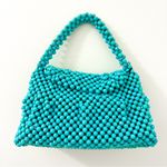 Mademoiselle Vintage Beaded Bag Handbag Purse Teal Turquoise Blue Photo 0