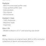 BDG Urban Outfitters  The Pia Hot Pink Puffer Vest Photo 3