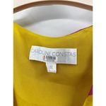 Caroline Constas Liv Yellow Floral Print Silk Long Sleeve V Photo 5