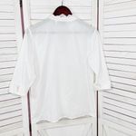 Chico's Beaded Ruffle Trim Button Front Shirt White Small Photo 7