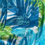 Ralph Lauren Lauren  Sleeveless‎ Shirt Dress Size Medium Green Blue Palm Photo 5