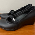 Crocs NWOT  Casey Mary Jane Pump Wedge Heel All Black Comfort Casual W8 Photo 0