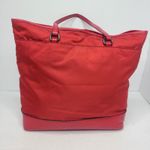 Coach Red Nylon Leather Zip Top Shoulder Tote Bag Purse F57903 Photo 3