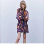 ZARA  NWOTS Limited Edition Pucci Retro Print Mini Dress size Medium Purple Photo 1