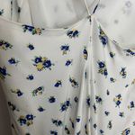 Samsøe Samsøe White Blue Floral Motif Chiffon Apples Slip Midi Dress Large Photo 11