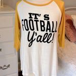 Its Football Yall Baseball Tee Comfy Shirt White Size M Photo 2