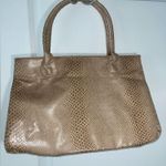 Estée Lauder Vintage Retired Creme Beige Faux Snake Print Large Tote Bag New Photo 2