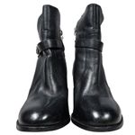 Lane Bryant  Black Leather Ankle Boots Block Heel Buckle Side Zip Womens Size 10W Photo 4