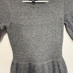 American Eagle  Knit Long Sleeve Fit Flare Sweater Dress Size Small Grey Photo 4