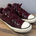 Converse  All Star High Street Ox Leather Burgundy Shoes Sneakers Photo 0