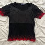 Black and Red Lace Trim Top Photo 0