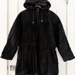 wilson's leather Vintage Wilsons Suede Leather Jacket Parka Cinch Waist Hooded Zip Up Large Photo 0