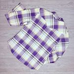 Purple plaid roper long sleeve button front cotton country cowboy shirt med Photo 6