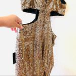 NWT Lulus Luxe Gold Sequin Cutout Bodycon Mini Dress. Size L Photo 9