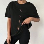 SheIn VaVaLuxe Loose Fit Oversized Basic Drop Shoulder T-Shirt Graphic Tees Women Tops Photo 4