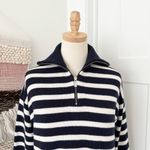 Babaton Aritzia  Overseas Merino Wool Striped Sweater Blue White Sz XXS Photo 2