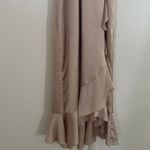 Show Me Your Mumu  Samantha Ruffle Wrap Satin‎ Midi Dress Champagne Small Photo 4