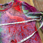 Women's Caleaas Top Petite XL Red Green Tie Photo 5