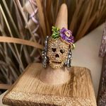 Crystal Skull Multicolor Ruthenium Ring Multiple Photo 0