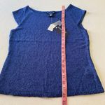 Evan Picone Evan-Picone Madison Ave Blue Knit Cap Sleeve Top NWT Size L Photo 5
