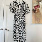 NWT NEW Love, Whit by Whitney Port Floral Wrap Midi Dress Medium White Photo 3