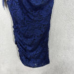 Sam Edelman  Bodycon Dress Womens 8 Blue Lace Overlay‎ Ruched Party Event Y2K Photo 2