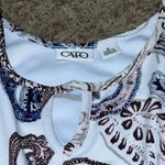 Cato Women's Paisley Print Knee Length Dress Long Sleeve Keyhole Cutout S Photo 2