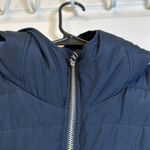Hollister Y2K  Navy Blue Sherpa Lined Puffy Winter Hooded Jacket Coat Medium EUC Photo 3