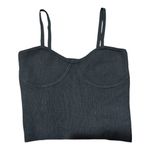 Madewell Corset Black Ribbed Tank Top Size M Whimsigoth Witchy Batty Edgy Chic Photo 2