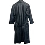 Vtg Together! 12 Trench Coat Black Leather Long Women's Double Breasted Heavy Photo 1