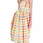 Christopher John Rogers x Target Multicolor Check Gingham Midi Dress Size 12 Photo 0
