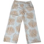 SABO Bahari Pants Coastal Resort Shell Print Wide Leg Linen Women XXL Australia White Photo 1