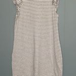 Michael Kors Striped Knit Dress Women Size Medium Gray White Zipper Detail Photo 0