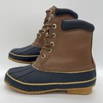 Polar Edge Womens 6 Duck Boots‎ Laced Navy Tan Upper Thermolite Insulation Steel Blue Photo 0