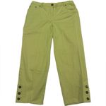 Ruby Rd. Pants Womens 8 Green Capri High Rise Flat Front Buttoned Ankles Photo 1