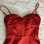 Azazie  Eve Rust Red Sweetheart A Line Prom Dress Evening Gown Satin Feminine Photo 11