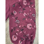 Chico's  Dark Red Floral Sleeve Blouse Shirt Size 2 Large Photo 1