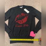 Nanette Lepore Black-Red Knit Long Sleeve Sweater Photo 5