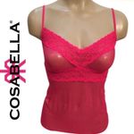 Cosabella  Hot Pink Sheer lace trim camisole Top M NEW Photo 6